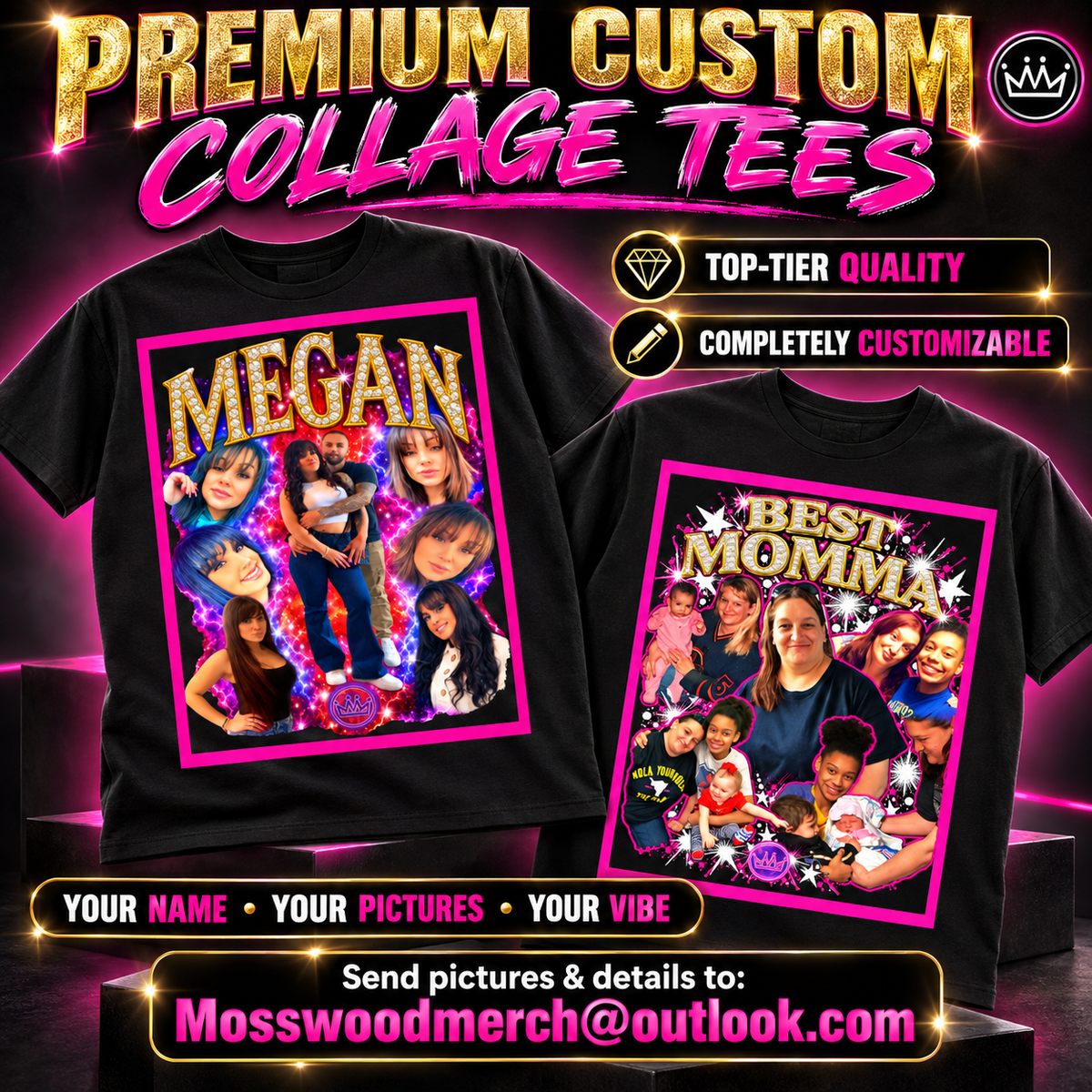 Custom Collage Graphic T-Shirt