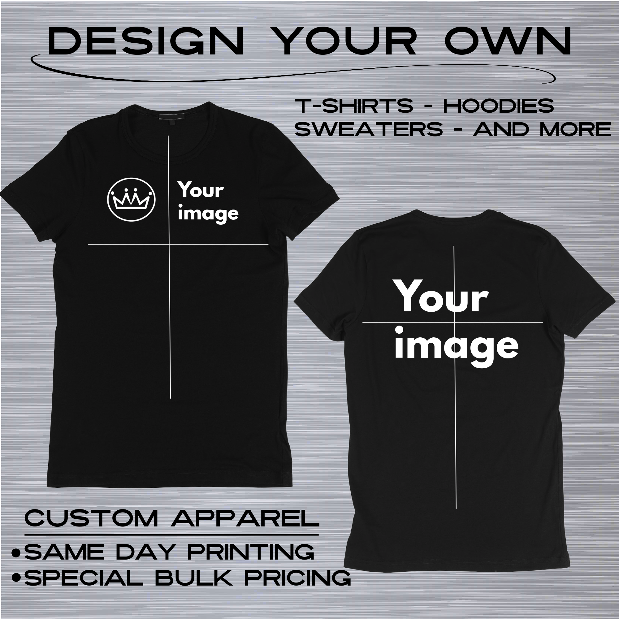 Custom Apparel (Your Design custom price) - read description to order