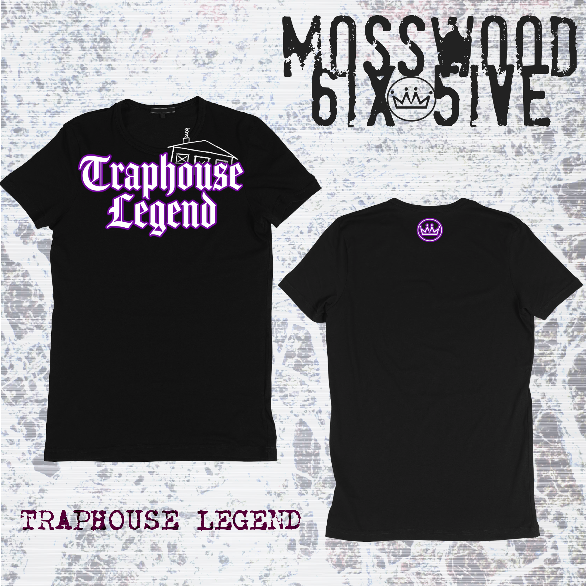 Mosswood 6ix 5ive "Traphouse Legend" black t-shirt